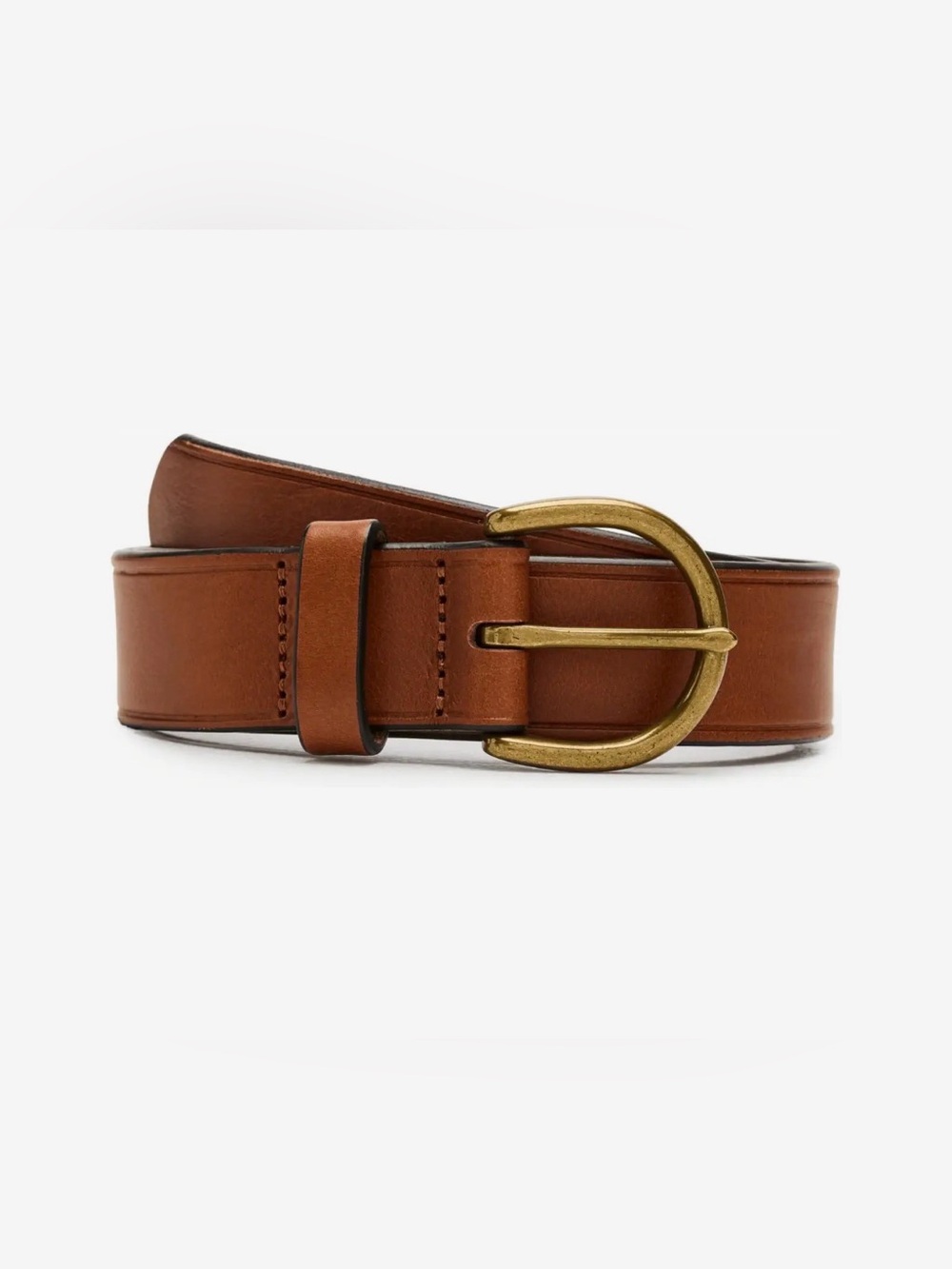 Madewell Medium Perfect Belt in Pecan, Size Small